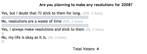 New Year Votes: Iâ€™m not using this polling script anymore, so Iâ€™ve saved the results in this image.