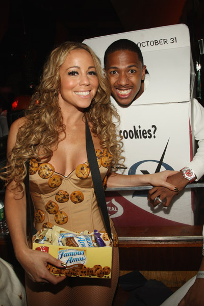 Mariah and Nick Cannon in cookie costumes for Halloween